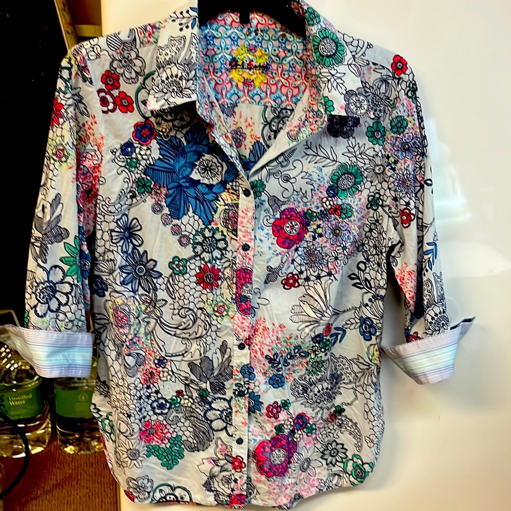 Robert Graham cotton floral shirt.